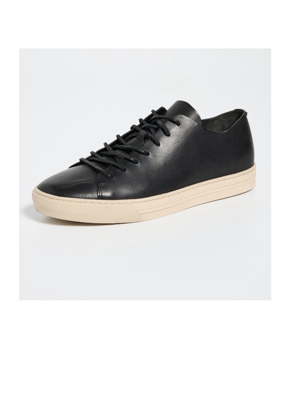 VINCE Size 9.5 Collins Black Leather Sneakers